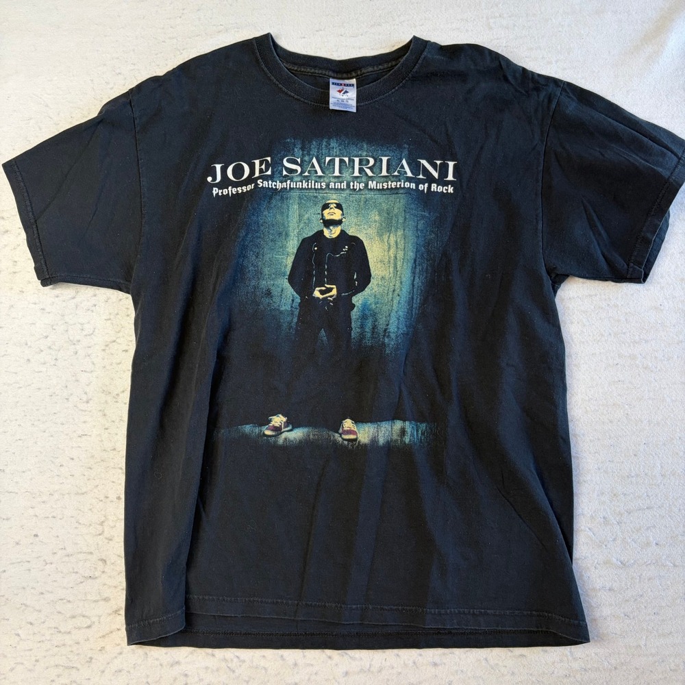 Jerzees Joe Satriani Tour Shirt Mens XL Black 2008 Professor Satchafunkilus